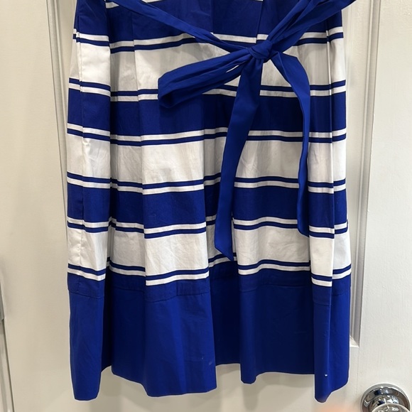 Milly Cobalt Blue & White Striped Collared Dress for Office or Casual sz.10 - Picture 2 of 11